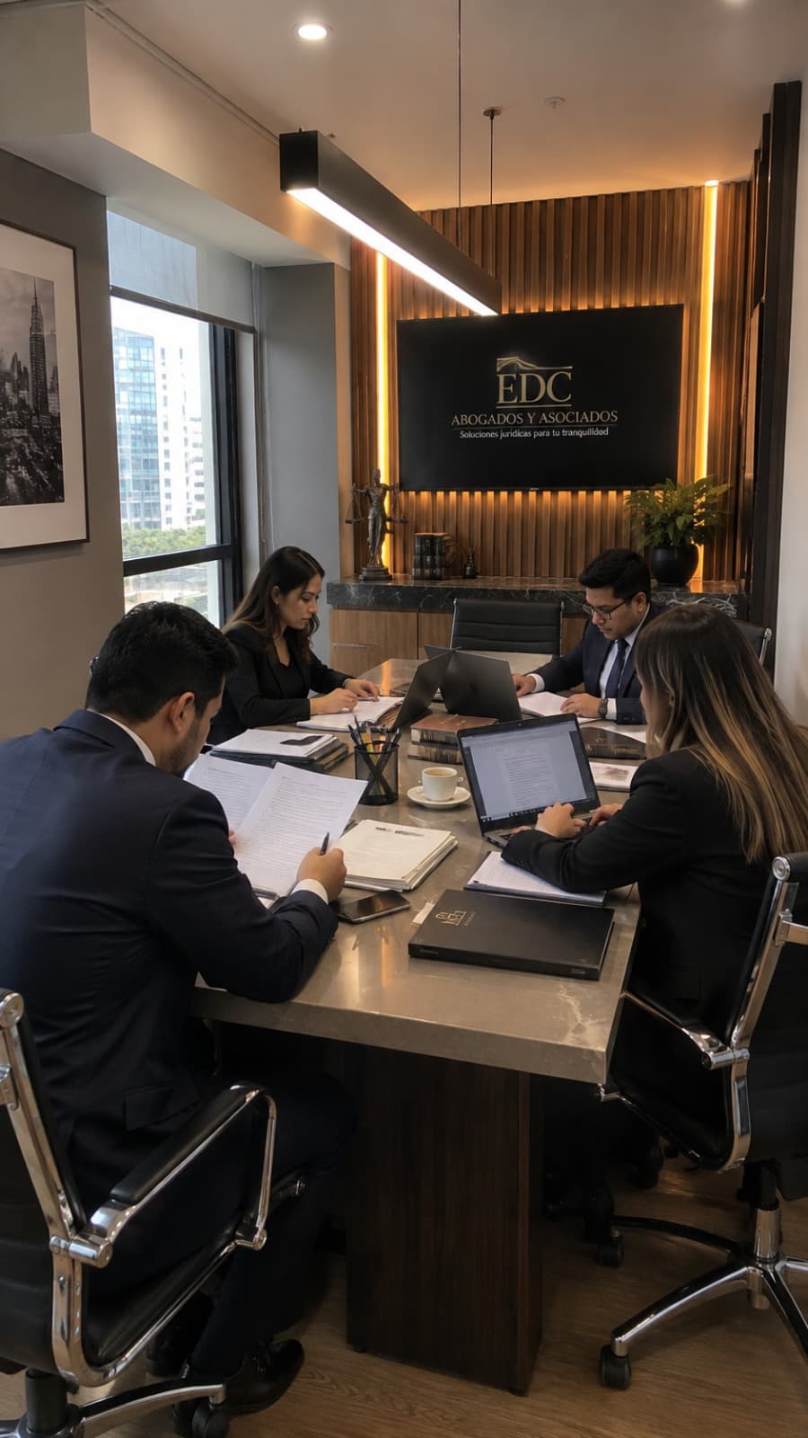 Equipo de EDC Abogados en reunión de trabajo